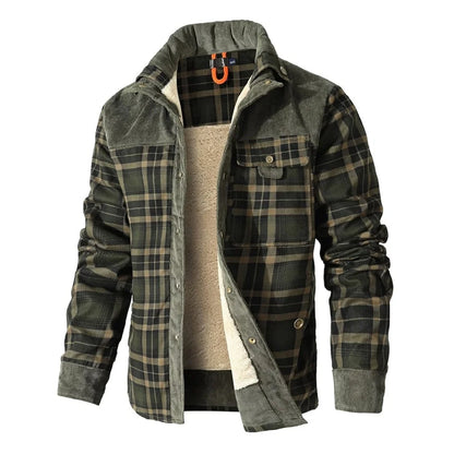 Men’s Plaid Sherpa-Lined Bomber Jacket