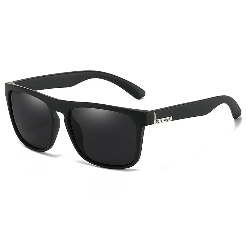 Black Polarized Square Sunglasses