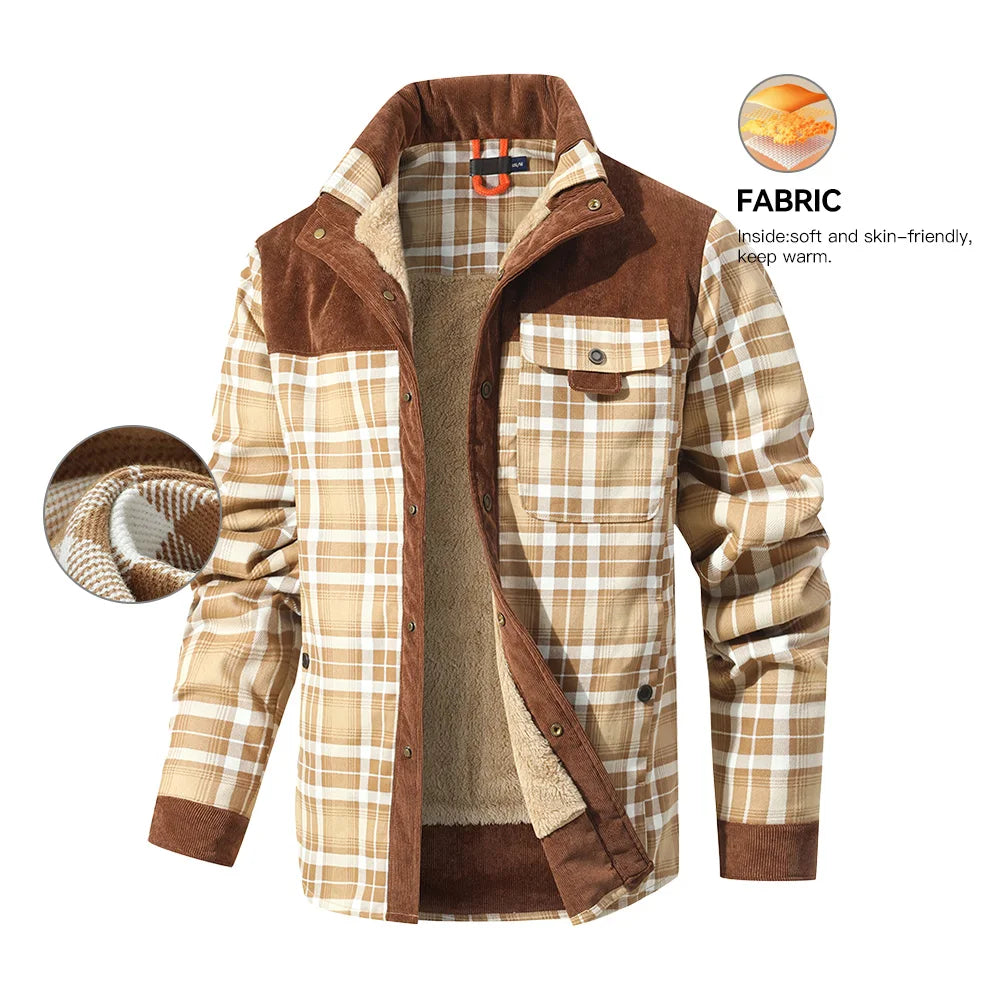 Men’s Plaid Sherpa-Lined Bomber Jacket