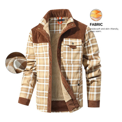 Men’s Plaid Sherpa-Lined Bomber Jacket