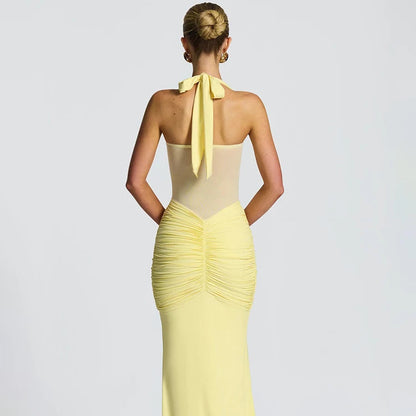 Women’s Backless Halter Maxi Dress