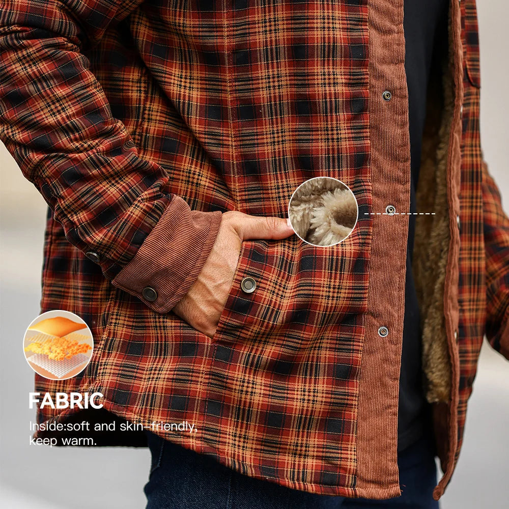 Men’s Plaid Sherpa-Lined Bomber Jacket