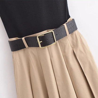 Women’s Sleeveless Pleated Midi Dress