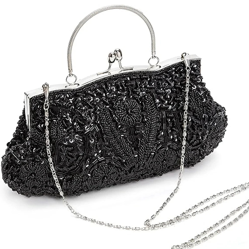 Women’s Floral Beaded Designer Handbag
