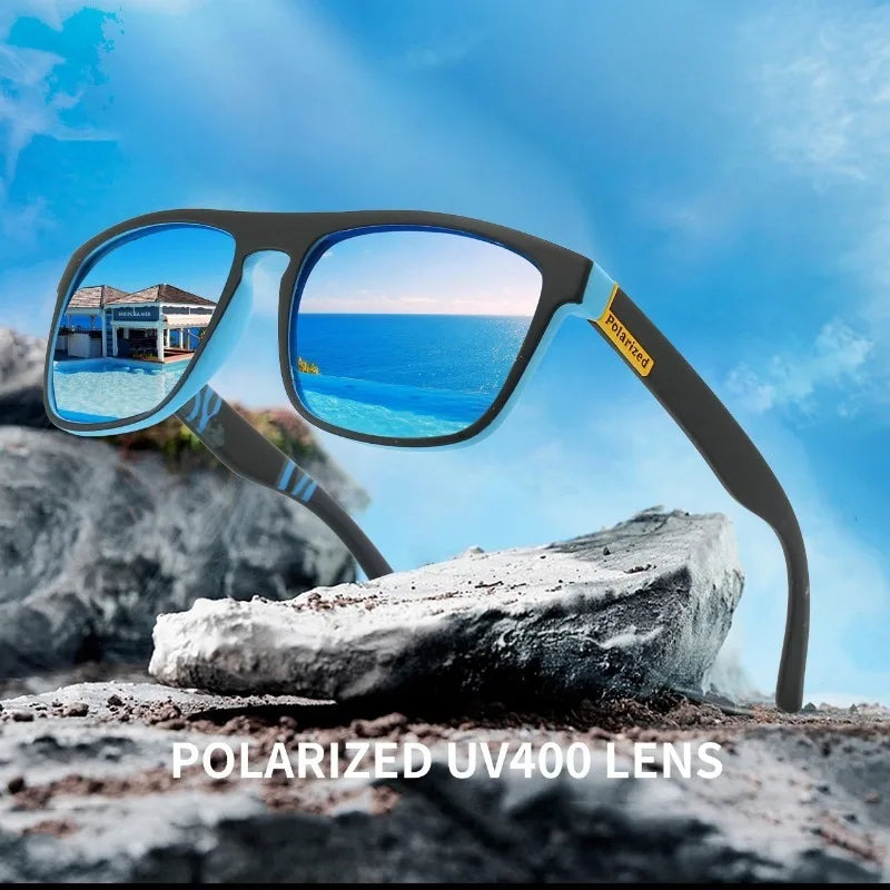 Black Polarized Square Sunglasses