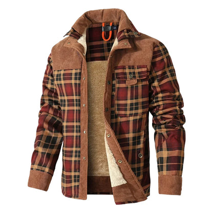 Men’s Plaid Sherpa-Lined Bomber Jacket