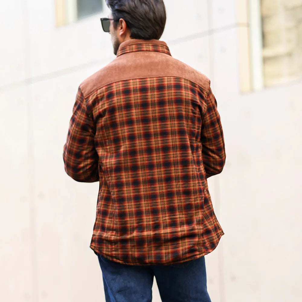 Men’s Plaid Sherpa-Lined Bomber Jacket