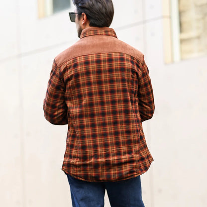 Men’s Plaid Sherpa-Lined Bomber Jacket