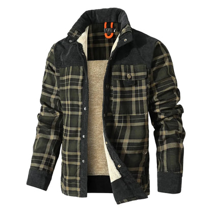 Men’s Plaid Sherpa-Lined Bomber Jacket