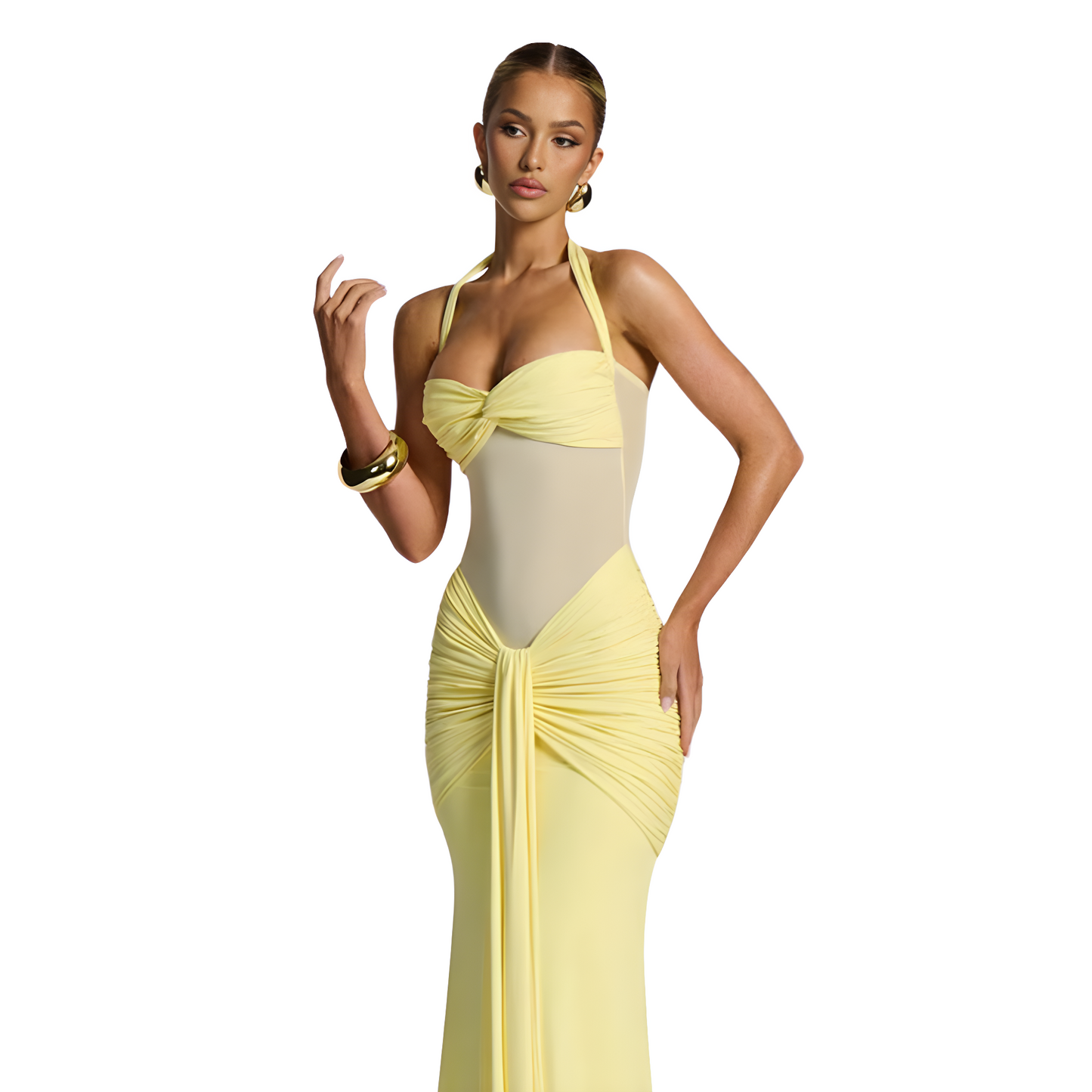 Women’s Backless Halter Maxi Dress